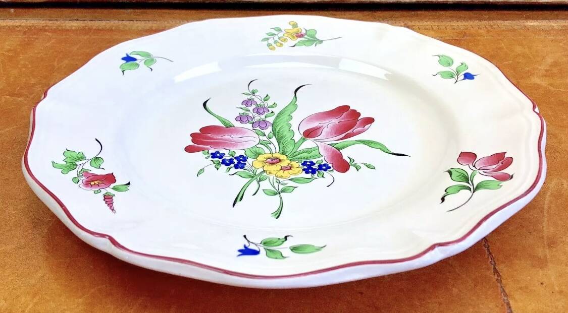 6 old Luneville flat plates, Réverbère model