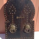 Miroir orientale cuir et clous 28x55cm
