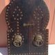 Oriental mirror leather and nails 28x55cm