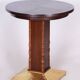 Small Art Deco Table in Oak and Brass, Czechia, 1920s