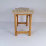 Modern Scandinavian stool in pine and sheepskin, Sweden, 1970s