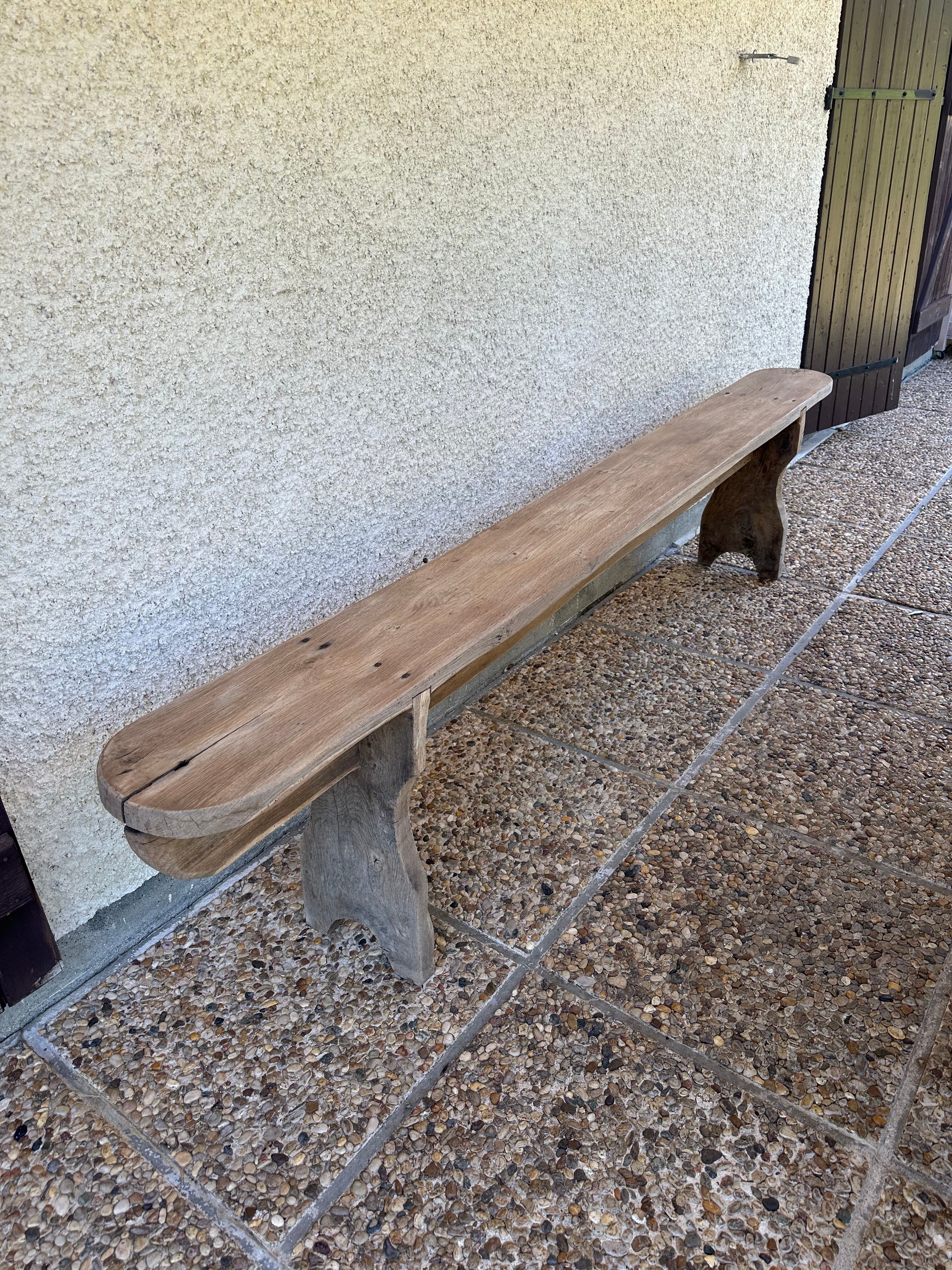 Old oak farmhouse bench measuring 230 cm