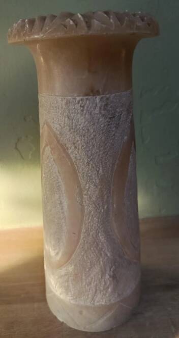 Vintage Alabaster Vase Hand-Carved - Bayca Edition