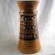 High arched vase, round hollow patterns and spikes, black and ocher seventies vibe - Bay Keramik - 70'