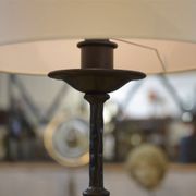 Wrought iron floor lamp in the style of the Marolles workshops from the 1950s.
