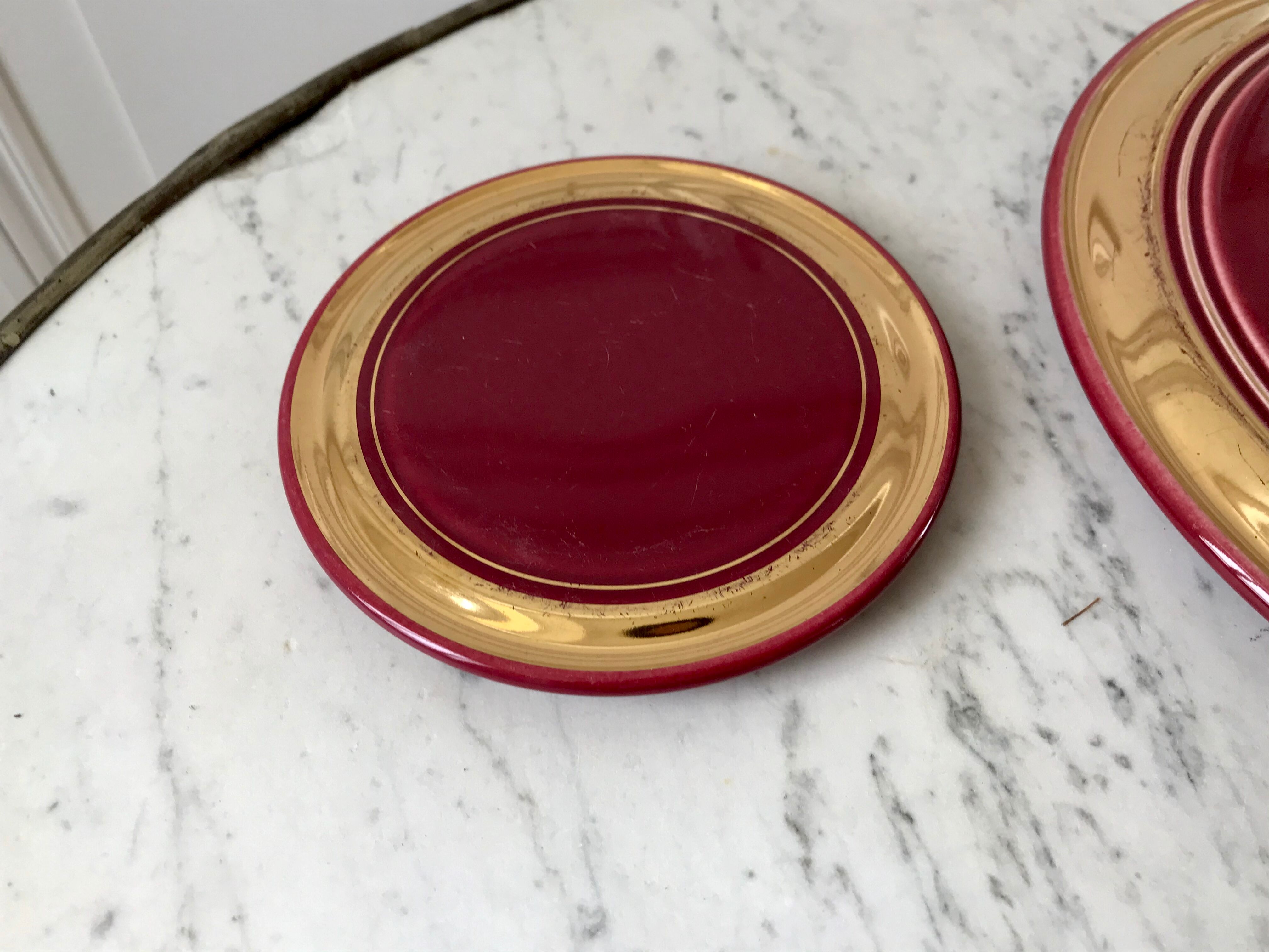 Art Deco set wine lees color 30s