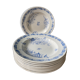 Lot de 9 assiettes creuses 1900 « Papillon » FF Pexonne
