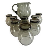 Carafe & vintage glasses service 70'