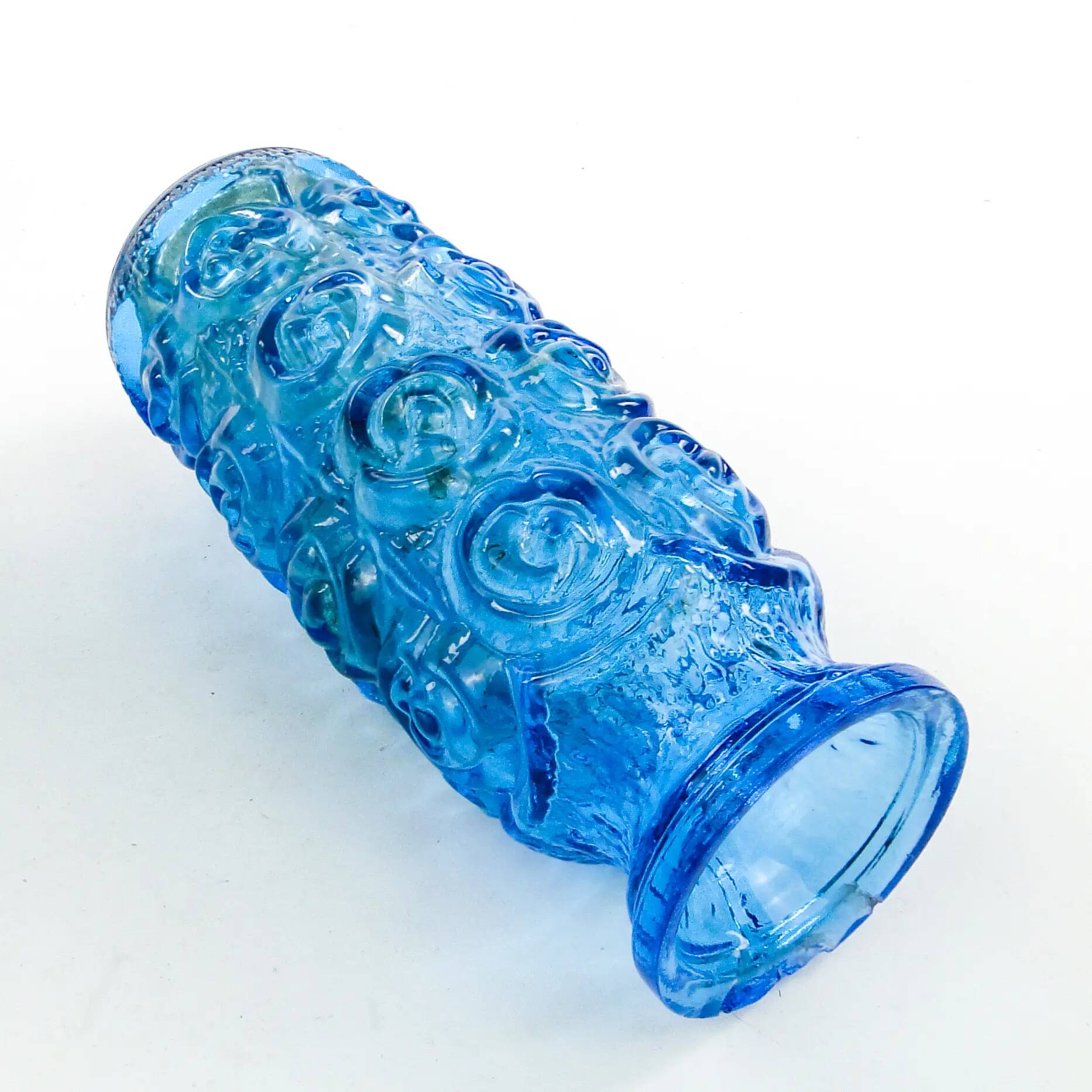 Roses vase mid-century modern, glass, Poland, 1970s