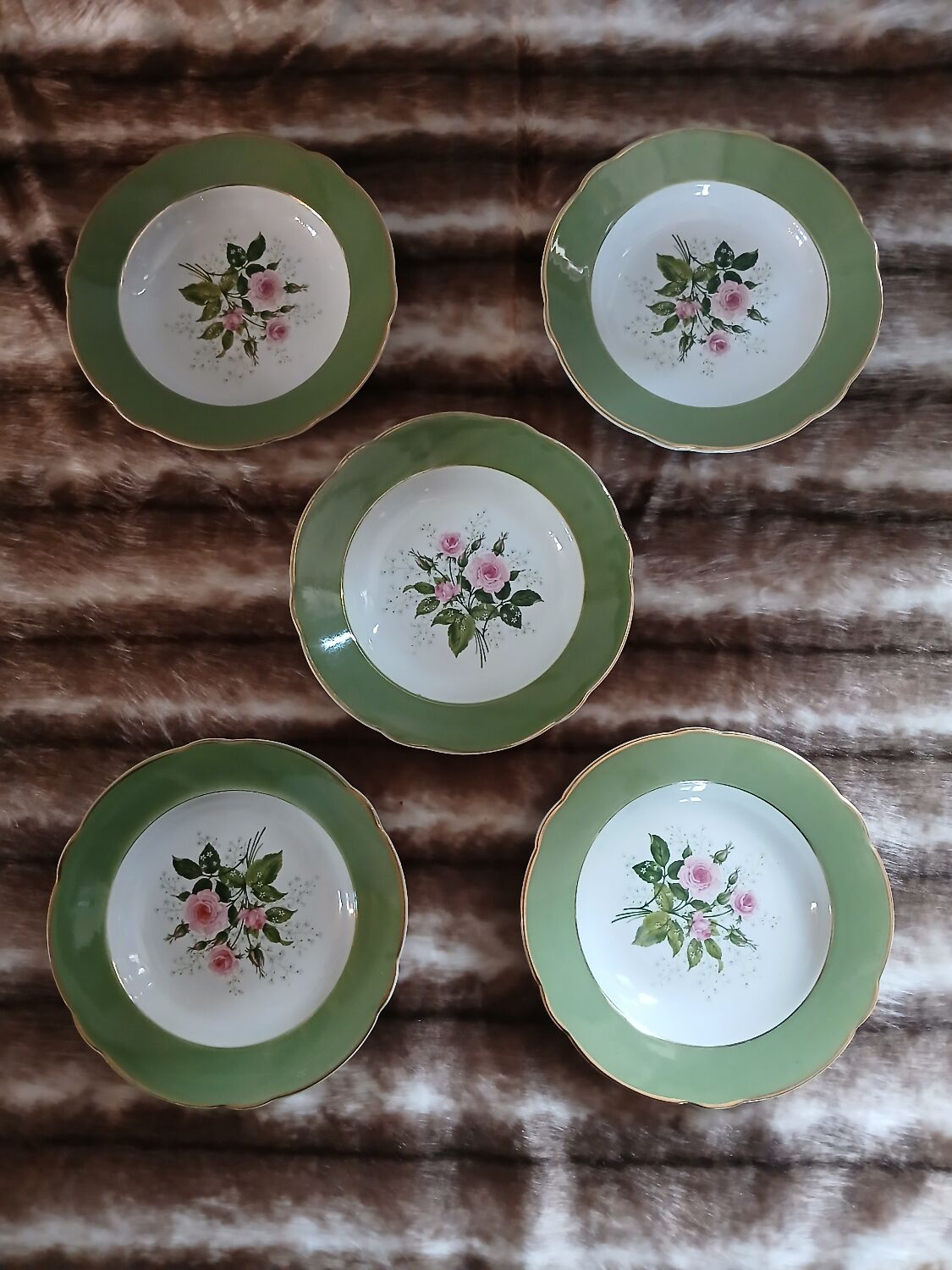 5 assiettes creuses anciennes Lunéville K&G 