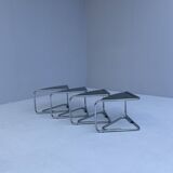 Italian modular coffee table in chrome and smoked glass