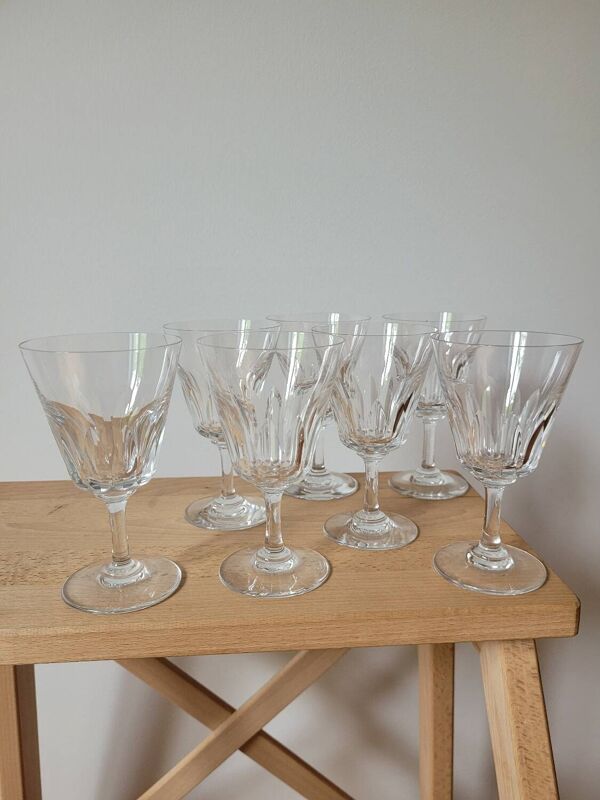 Lot de 7 verres à vin Baccarat Côte d'Azur