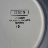 Series of 6 hollow plates in earthenware Digoin Sarreguemines model Cibon