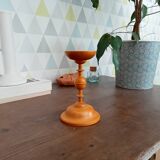 Vintage turned wooden candle holder