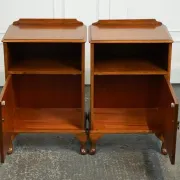 Art Deco Nightstands with Walnut Cabinet and Queen Anne Legs