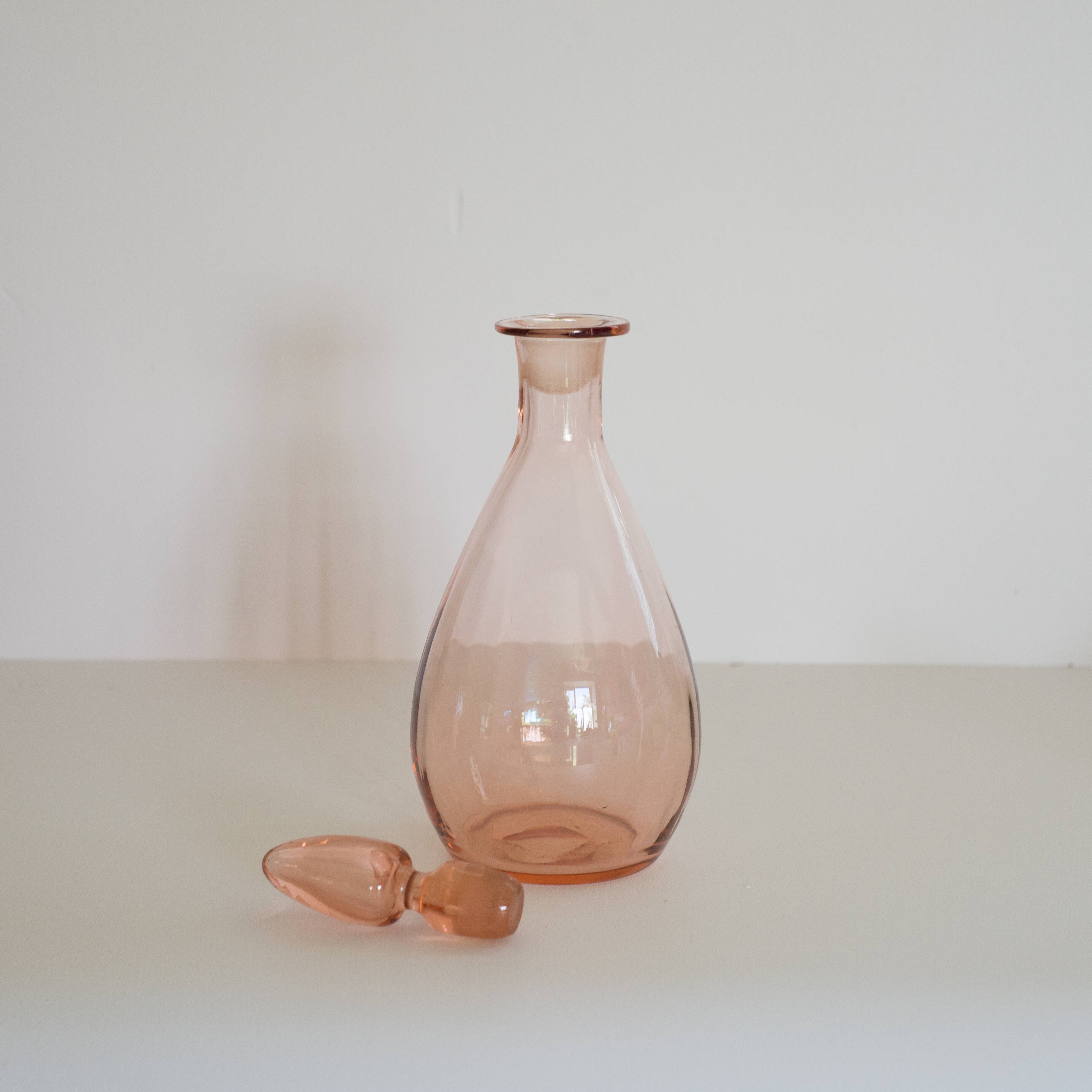 Pink glass bottle