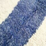 Berber carpet beni ouarain ecru blue line 243x160m