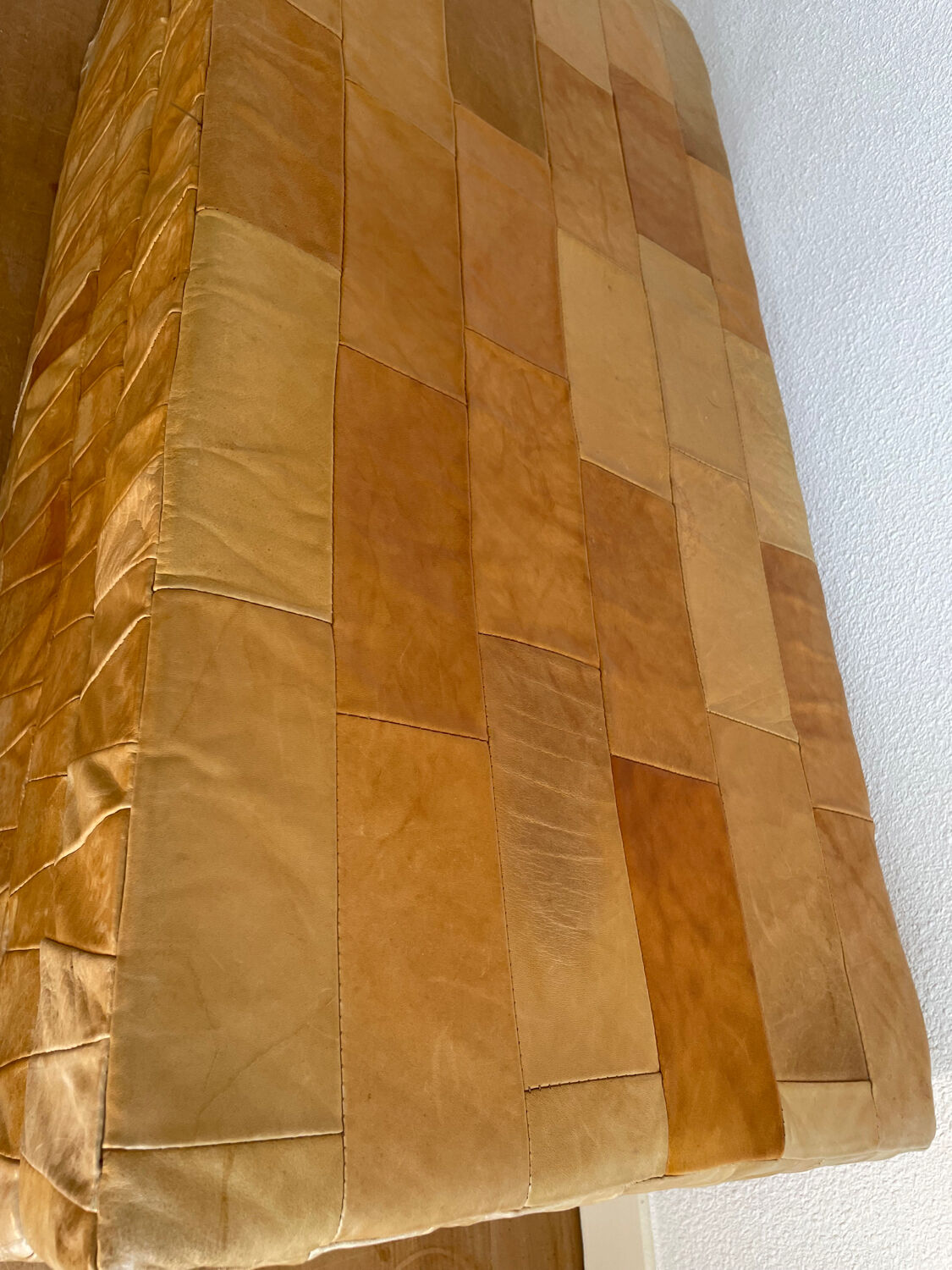 Banc pouf coffre en cuir patchwork  De Sède