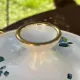 Earthenware vegetable dish Digoin Sarreguemines Sandrine, flowers and golden borders.