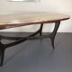 Vintage Italian wood and white marble dining table from 1950s
