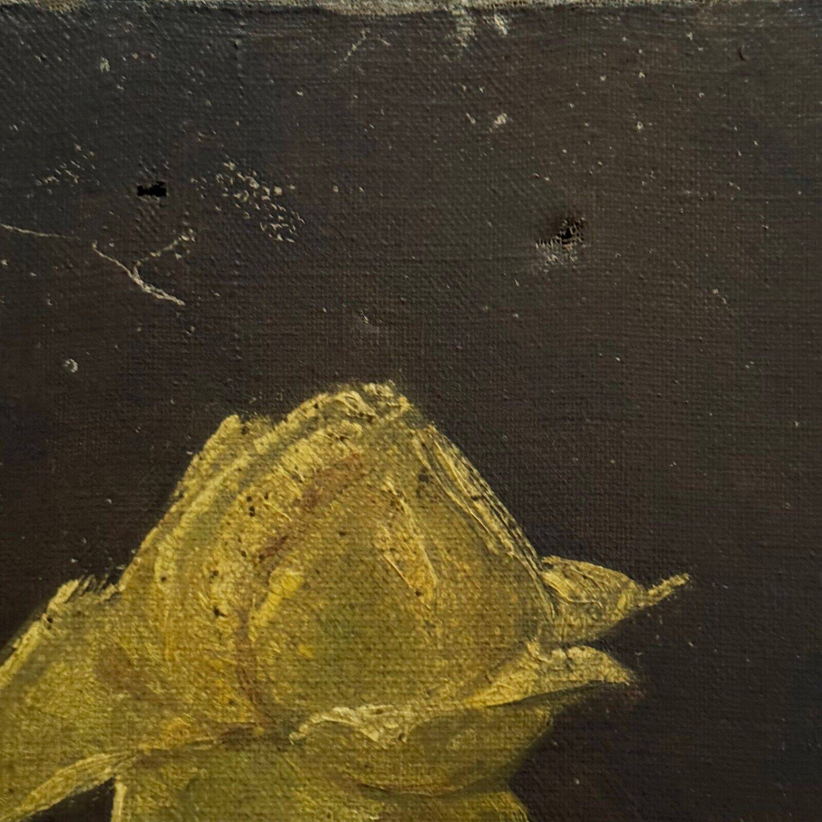 Oil on canvas still life 20th century bouquet of roses