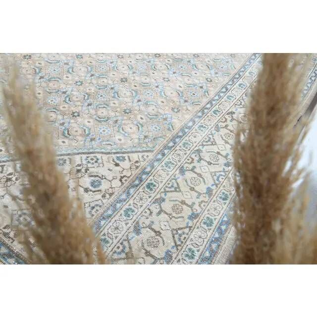 1970s Vintage Persian Handmade Wool Cotton Brown Area Rug 292x400
