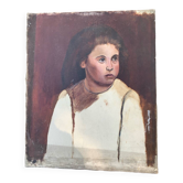 Portrait huile sur toile ancienne