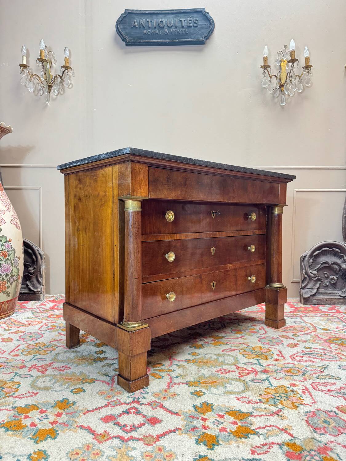 Mahogany commode from the empire period 19th century