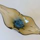 Vintage Art Glass Bowl, Hand Blown Murano Style, Yugoslavia 1960s, Large Centerpiece