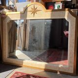 Large antique mirror Maison Fournier in white marble – 137 x 115 cm