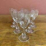 Ensemble de 6 verres à liqueur en cristal St Louis, modèle Cléo