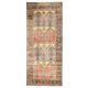1970s Vintage Turkish Hand-Knotted Wool Cotton Orange Runner Rug 143x339