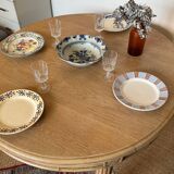 Table à manger extensible ovale Art Déco en bois