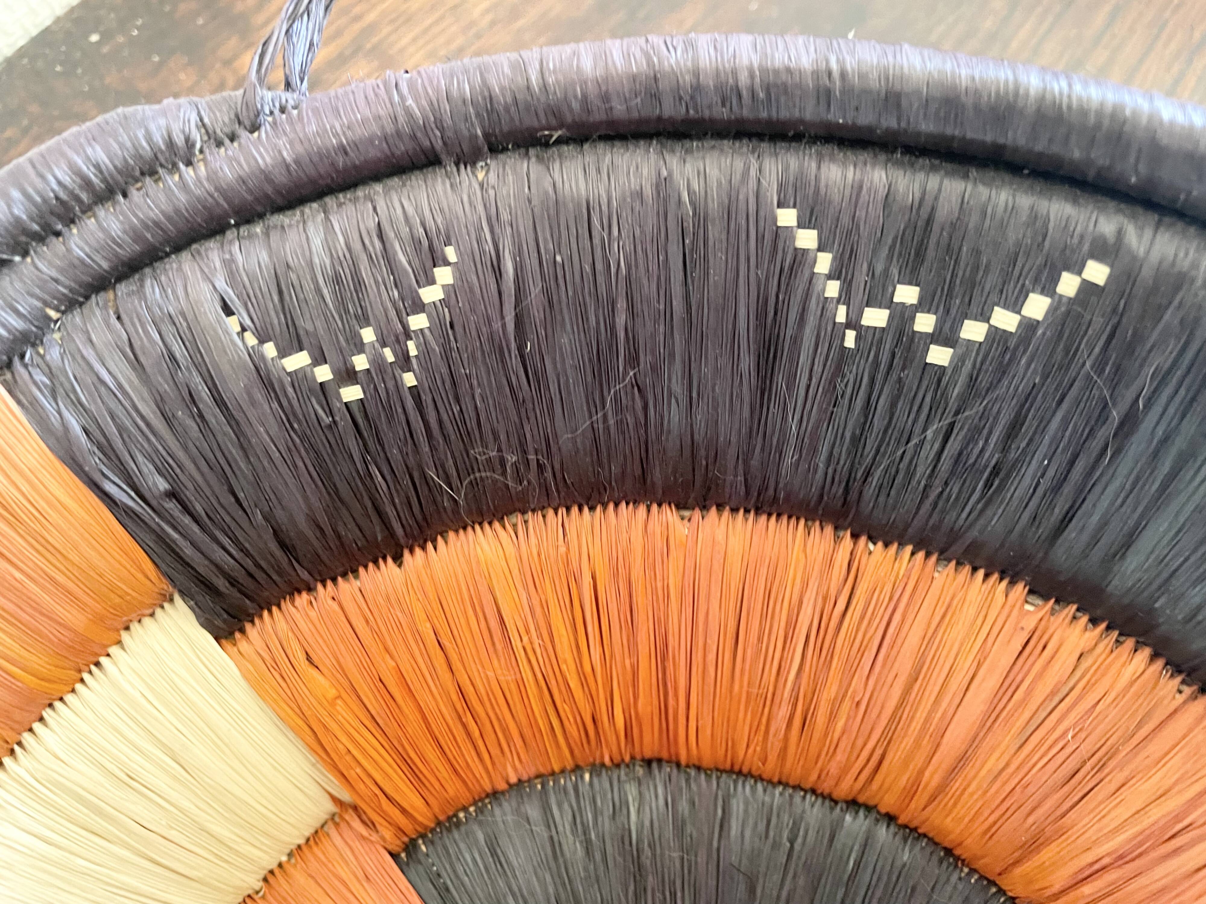 Vintage woven raffia basket