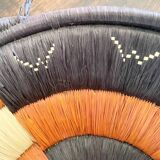 Vintage woven raffia basket