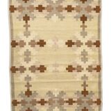 Tapis tissé plat de style scandinave du milieu du siècle. Tapis suédois/Tapis tissé plat
