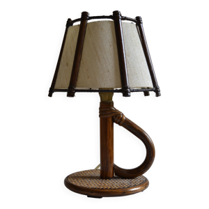 Lampe chevet bambou rotin - mid century