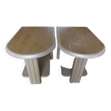 2 bedside tables or modern sofa ends on casters