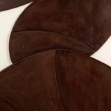 Relief panel "The Twins" in patinated wood. Contemporary.