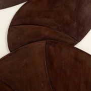 Relief panel "The Twins" in patinated wood. Contemporary.