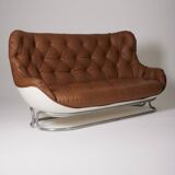 Michel cadestin karate leather sofa, 1970s