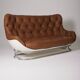 Michel Cadestin karate leather sofa, 1970s