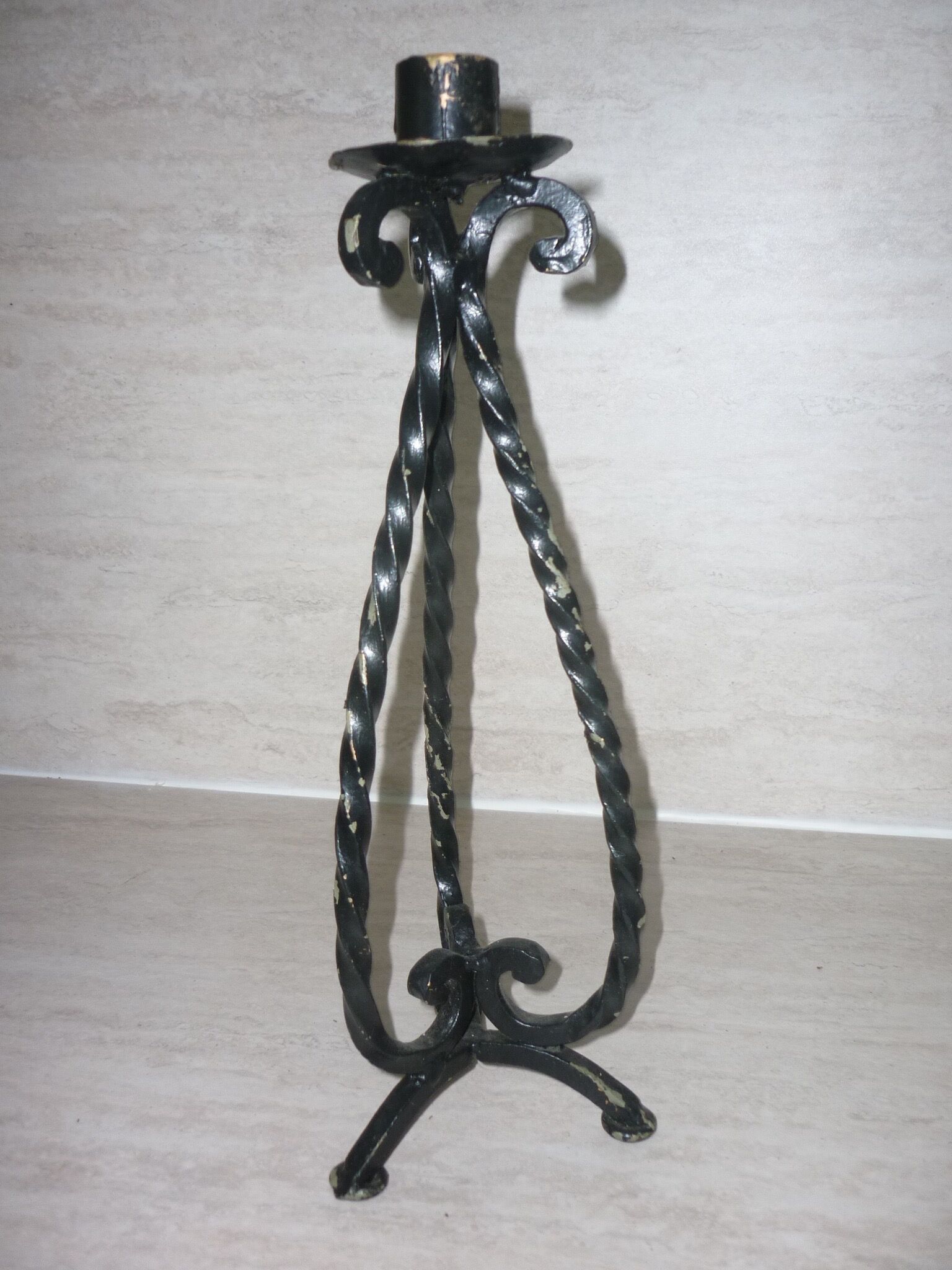 Wrought iron candle holder