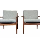 Pair of teak easy armchairs by Svend Aage Eriksen for Glostrup