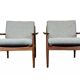 Pair of teak easy armchairs by Svend Aage Eriksen for Glostrup