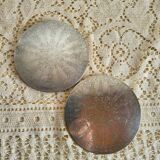Set of 2 Silver-Plated Metal Coasters for Carafes or Bottles, Swedish
