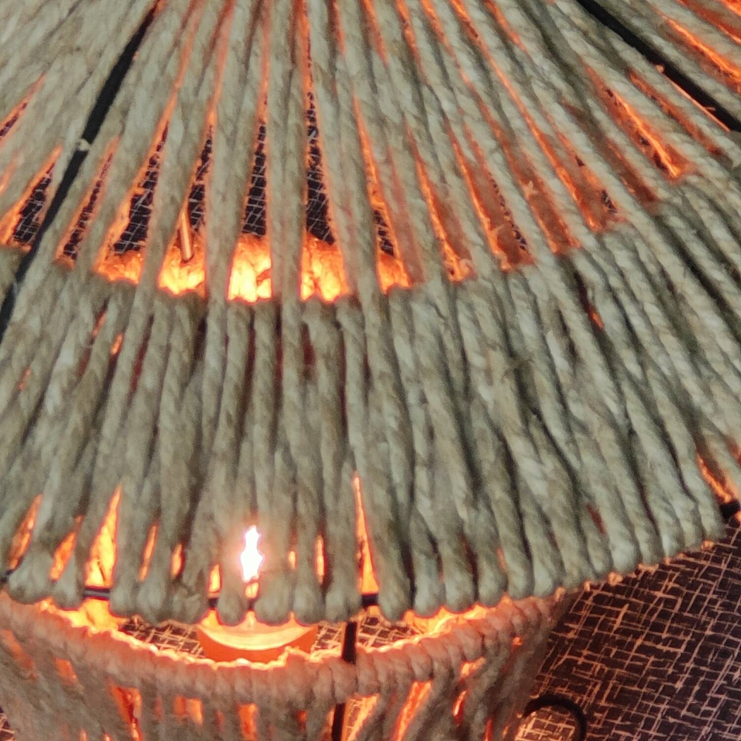 Metal and rope lamp 1960