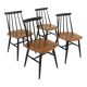 Set de 4 chaises "Fanett" en teck par Ilmari Tapiovaara, Suède, 1960