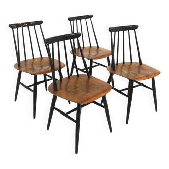 Set of 4 teak "Fanett" chairs by Ilmari Tapiovaara, Sweden, 1960