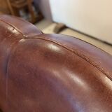 Leather club 3 places sofa 50s